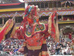 Victory of good over evil dance in Thimphu Festival